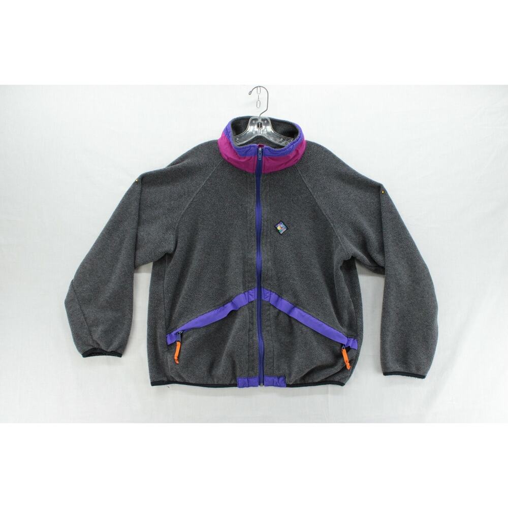 VTG Woolrich Sigmet Gear Fleece Jacket Mens M/L Gray Full Zip Colorblock USA